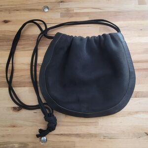 Black Suede Loewe Shoulder Bag